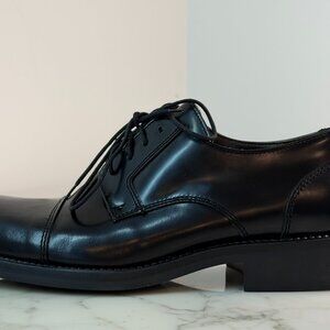 Transit Italy | Black Leather Cap Toe Artisan Derby Shoes 40